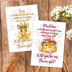 Puzzle cadeau de fille de fleur, Invitation de fille de fleur, Puzzle de fille de fleur personnalisé, Demande de demande de fille de fleur, Soyez ma carte de fille de fleur
