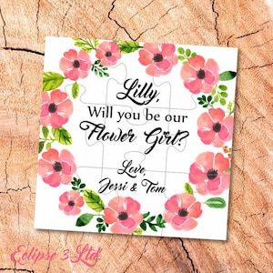 Will You Be my Flower girl gift Puzzle proposal Flower girl Will You Be our Flower girl puzzle Ask Flower Girl jigsaw be Flower girl card image 1