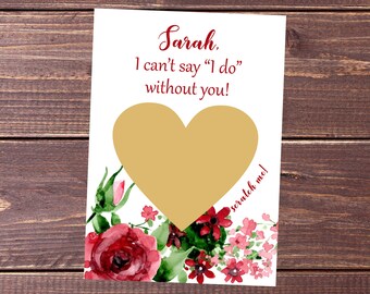 Bridesmaid Proposal Scratch Off Card: Shimmery Wedding Card