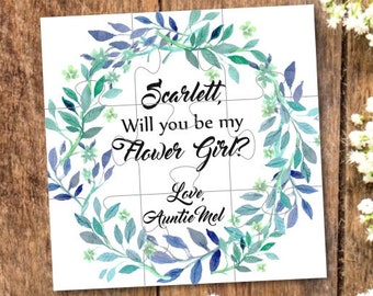 Flower girl proposal, flower girl puzzle, will you be my flower girl, Ask flower girl, Will you be my bridesmaid puzzle, Bridesmaid gift