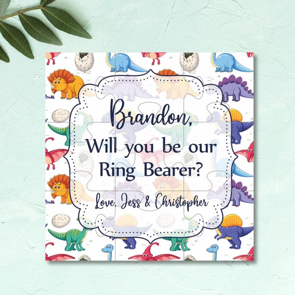 Ring Bearer Gift For Wedding Day, Ring Bearer Dinosaurs, Wedding Ring Bearer, Personalized Gift For Ring Bearer, Ring Security Proposal Idea