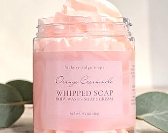 Orange Creamsicle Fluffy Whipped Soap | Whip Cream Soap | Shave Soap | Whipped Body Wash Soap