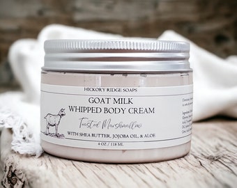 Natural Toasted Marshmallow Goat Milk Whipped Body Butter Cream | Body Cream | Moisturizer | Goat Milk Whipped Hand and Body Cream