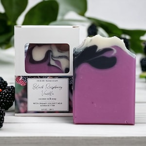 Natural Homemade Soap, Handmade Soap, Black Raspberry Vanilla Coconut Milk Soap ~ by Hickory Ridge Soap Co.