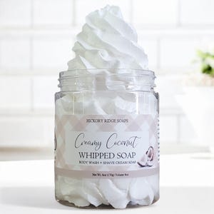 Fluffy Whipped Body Frosting - Creamy Coconut Whipped Soap - Bath Soap, Body Wash, Shaving Cream, Cream Soap, Soap, Body Soap, Gift for Her
