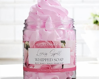 Whipped Soap Body Frosting in Loving Spell Scent - Vegan Bath Whip for a Relaxing Soak - Valentines Day treat