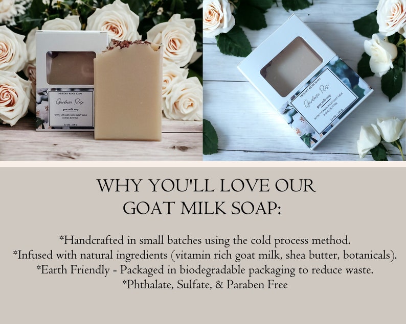 Gardenia Rose Scented Goat Milk Soap Handcrafted Beauty Handmade Soap