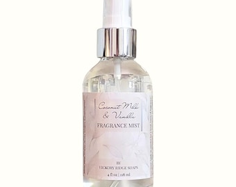 Coconut Milk and Vanilla Fragrance Mist | Body Spray in Glass Bottle | Cozy Sweet Scent | Vanilla Coconut Perfume Mist | Gift for Her