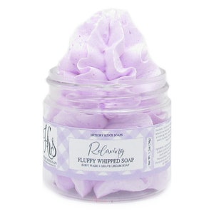 Relaxing Fluffy Whipped Soap Lavender Bath Soap, Body Wash, Shaving Cream, Cream Soap, Soap, Body Soap, Gift For Her image 5