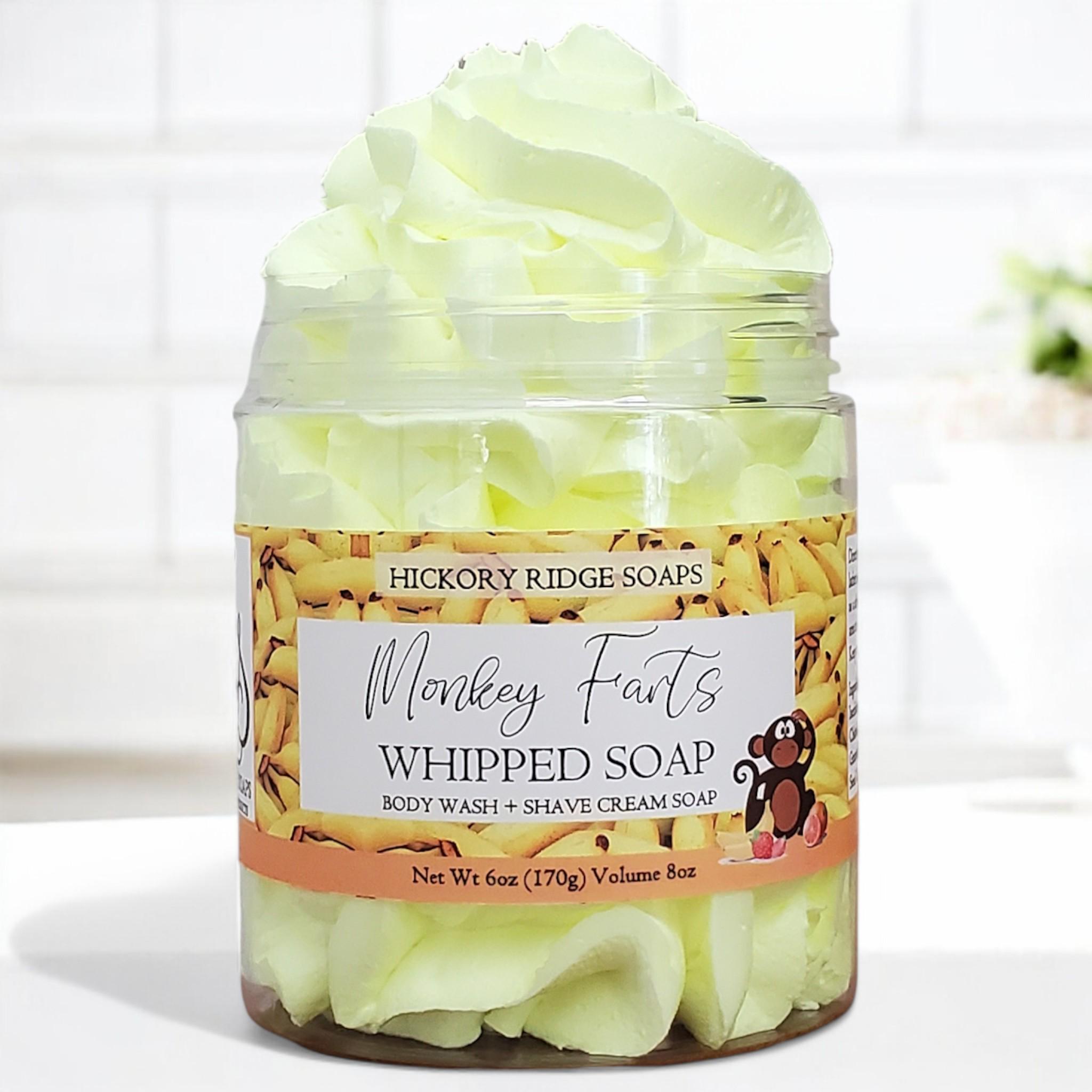 Fluffy Whipped Soap Body Frosting - Monkey Farts - Cream Soap, Body Wash, Bath Soap, Bath Whip, Soaps, Vegan, Gift For Her, Favor, Gift