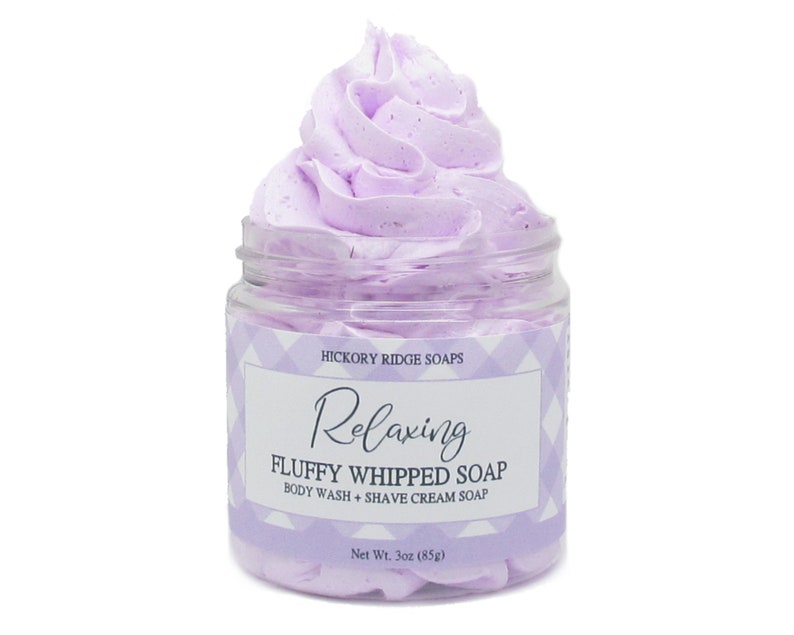 Relaxing Fluffy Whipped Soap Lavender Bath Soap, Body Wash, Shaving Cream, Cream Soap, Soap, Body Soap, Gift For Her image 4