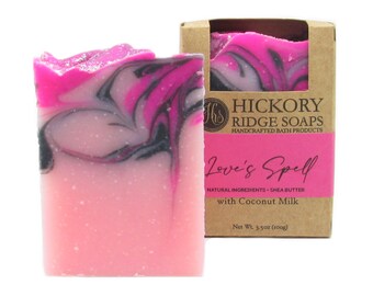 Love's Spell Coconut Milk Soap - Homemade Soap, Handmade Soap, Cold Process Soap by Hickory Ridge Soap Co.