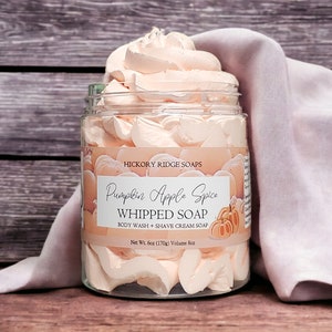 Pumpkin Spice Whipped Soap Fall Soap Cream Soap Pumpkin Apple Whipped pumpkin Soap Whipped Shaving Cream Pumpkin Shower image 2