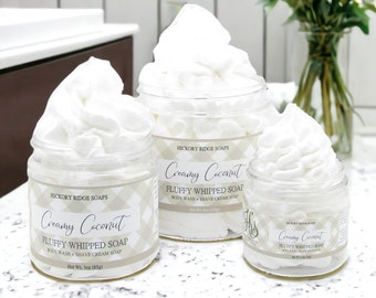 Fluffy Whipped Soap Body Frosting - Creamy Coconut - Bath Soap, Body Wash, Shaving Cream, Cream Soap, Soap, Body Soap, Gift For Her, Spa