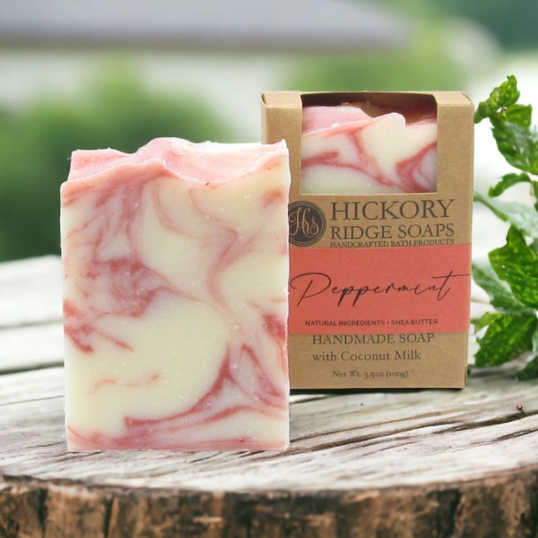 Natural Peppermint Handmade Soap | Vegan Soap | Homemade Soap | Natural Soap | Peppermint Soap | Stocking Stuffers