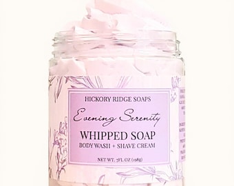 Relaxing Evening Serenity Fluffy Whipped Soap - Lavender Bath Soap, Body Wash, Shaving Cream, Cream Soap, Soap, Body Soap, Gift For Her