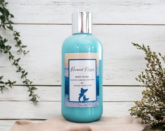 Mermaid Kisses Body Wash, Sulfate Free Wash, Bath Gel, Body Wash for Dry Skin, Floral Body Wash, Gift for Her