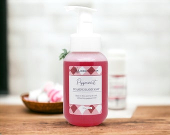 Peppermint Gentle Foaming Hand Soap | Liquid Soap | Peppermint Soap | Holiday Soap | Christmas Soap