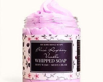 Black Raspberry Vanilla Whipped Soap | Creamy Foaming Bath Soap | Moisturizing Body Wash Alternative | Handmade Bath & Body Gift