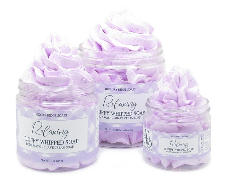 Relaxing Fluffy Whipped Soap Lavender Bath Soap, Body Wash, Shaving Cream, Cream Soap, Soap, Body Soap, Gift For Her image 2