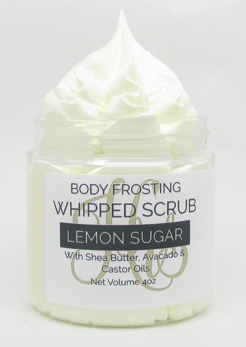 Lemon Sugar Whipped Soap Sugar Scrub Face and Body Scrub Etsy