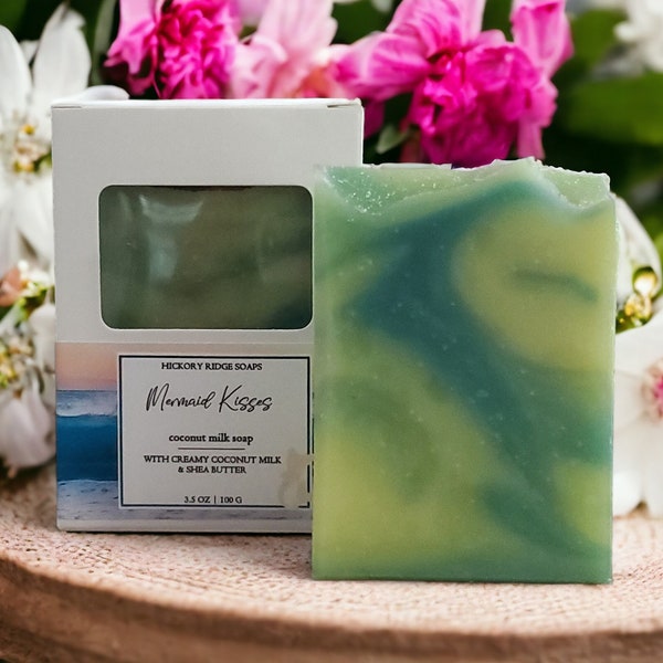 Mermaid Kisses Natural Handmade Soap with Creamy Coconut Milk | Handmade Soaps | Natural Soap | Mermaid Soap | Vegan Soap | Milk Soap | Gift
