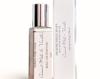 Coconut Milk + Vanilla Perfume Oil | Fine Fragrance Oil | Soft Warm Vanilla Scent | Alcohol Free Roll-On Perfume | Everyday Luxury