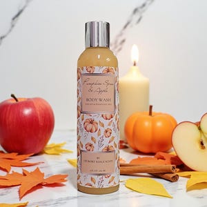 Pumpkin Spice and Apple Nourishing Body Wash, Bath Gel , Bubble Bath, Body Wash For Dry Skin
