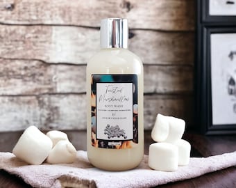 Toasted Marshmallow Body Wash, Bath Gel , Bubble Bath, Body Wash For Dry Skin, Liquid Body Soap