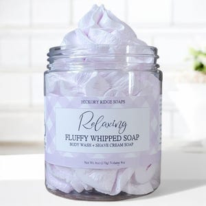 Relaxing Fluffy Whipped Soap - Lavender Bath Soap, Body Wash, Shaving Cream, Cream Soap, Soap, Body Soap, Gift For Her