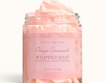 Orange Creamsicle Fluffy Whipped Soap | Whip Cream Soap | Shave Soap | Whipped Body Wash Soap