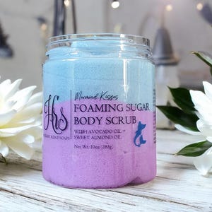 Mermaid Kisses Foaming Sugar Scrub | Body Scrub | Whipped Soap Scrub | Emulsified Scrub | Moisturizing | Exfoliation | Natural Skin Care