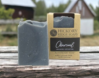 All Natural Charcoal Cleansing Handmade Soap with Shea Butter ~ Face Soap, Hand Soap, Body Soap, Detox Soap