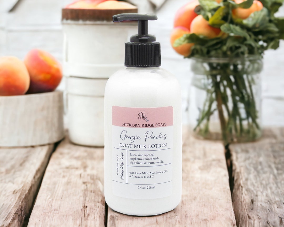 Peaches Goat Milk Lotion Hand Made Body Cream Moisturizer Hand