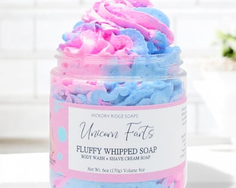 Fluffy Whipped Soap Body Frosting - Unicorn Farts - Bath Soap, Body Wash, Shaving Cream, Cream Soap, Soap, Body Soap, Gift For Her, Spa