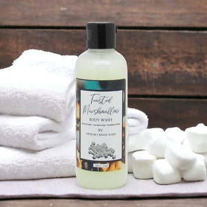 Toasted Marshmallow Travel Size Body Wash | Sulfate Free and Paraben Free | Camping Soap