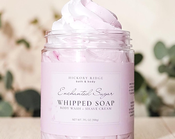 Enchanted Sugar Fluffy Whipped Soap Body Frosting | Bath Soap, Body Wash, Shaving Cream, Cream Soap, Soap, Body Soap | Gift For Her | Spa