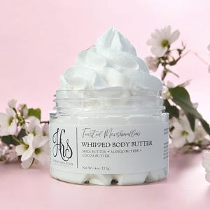 Toasted Marshmallow Whipped Body Butter with Shea Butter, Mango Butter, and Cocoa Butter | Body Care Cream | Fall Body Butter | Moisturizer