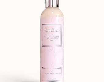 Soft Cotton Body Wash | Sulfate Free Body Wash | Clean Fresh Scent Shower Gel | Phthalate Free Body Wash | Handmade Bath and Body