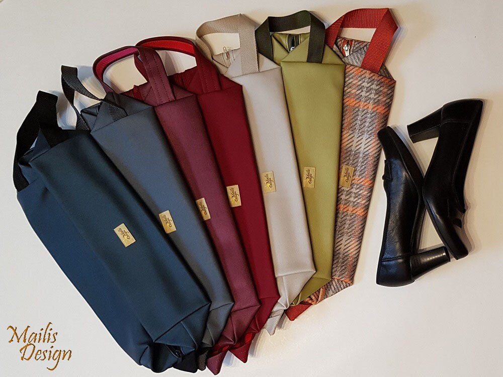 Shoe Bag L 34cm/13 Faux Leather Zipper Shoe Bag Etsy