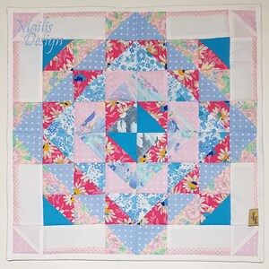 Doll blanket 47cm/18, patchwork quilt, doll bedding for Baby Born and sister, for Lissi doll, Baby Annabell and similar 40-50 cm dolls. image 2