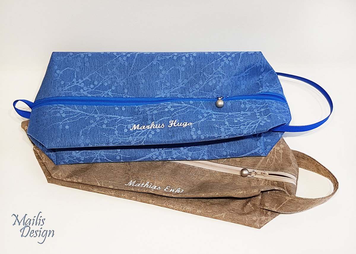 Personalized SPA or Shoe Bag for Travel 34cm/13, Oilcloth Zipper Shoe