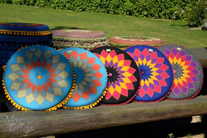 Mandala Cushion, Meditation Pillow A H image 7