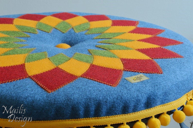 Mandala Cushion, Meditation Pillow I T image 10