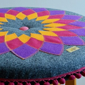 Mandala patterned cushion, Round seat pad, floor cushion, meditation pillow for yoga studio, picnic, resting corner, Patio & outdoor image 10