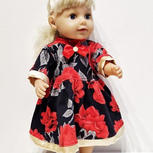 Handmade Doll Christmas Dress: Fits American Girl & Baby Born (18 inch)