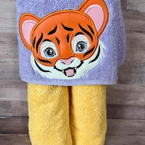 Tiger Hooded Towel, Baby Tiger, Bath Towel, Beach Towel image 1