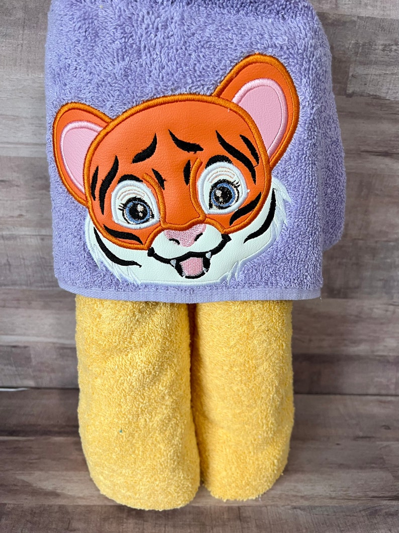 Tiger Hooded Towel, Baby Tiger, Bath Towel, Beach Towel image 1