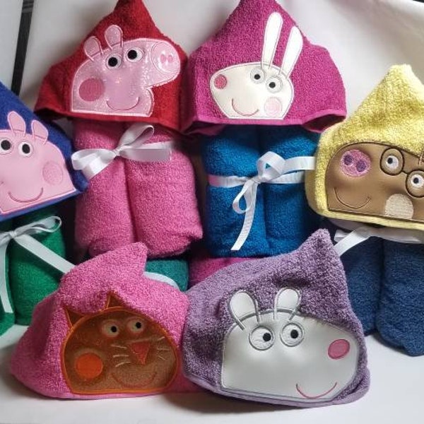 Peppa and Friends, Hooded Towel, Beach Towel, Bath Towel