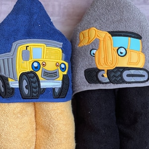 Construction Trucks, Dump Truck, Excavator, Bath Towel, Beach Towel